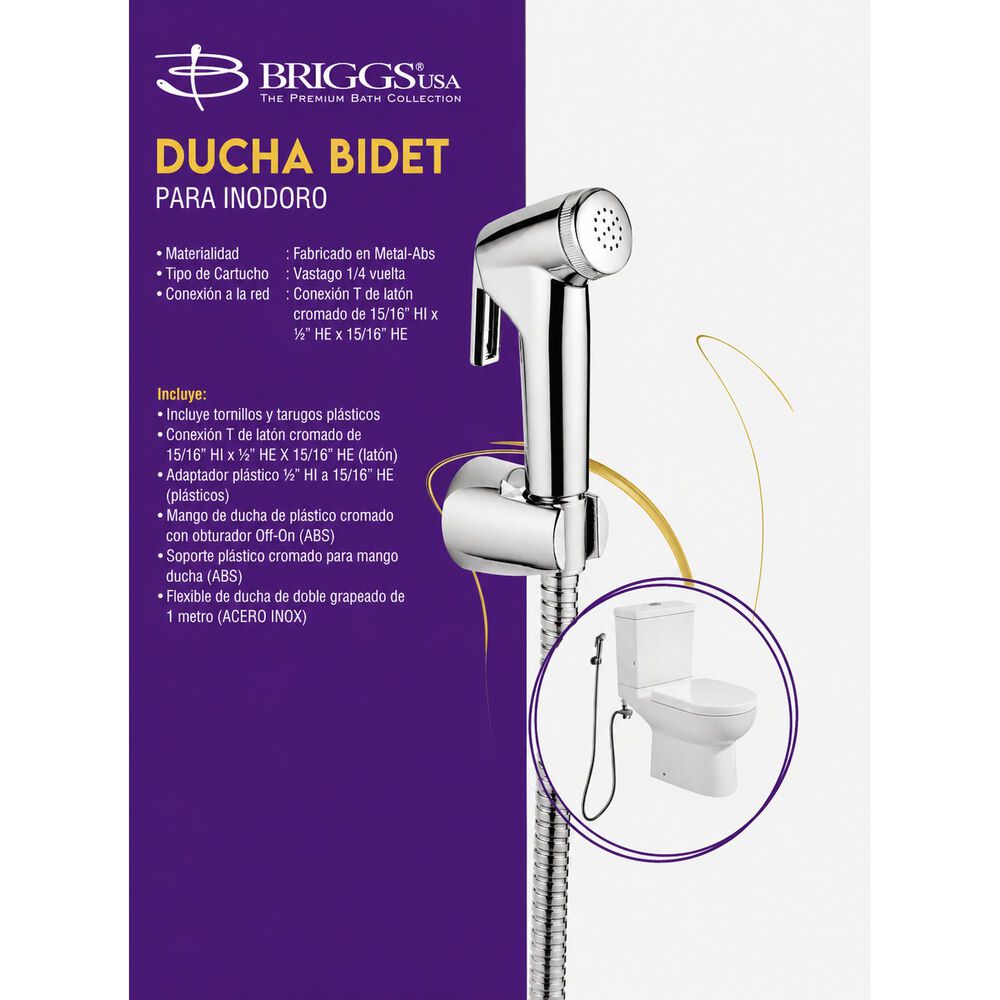 Ducha Bidet Arabe Mango Cromado Briggs-fanaloza image number 4.0