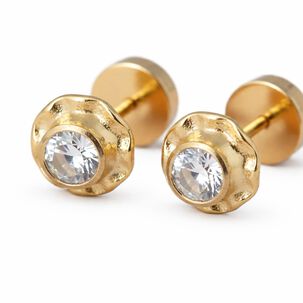 Aros Chaton Circ&oacute;n Abridores 5mm No2 Oro 14k Nacional