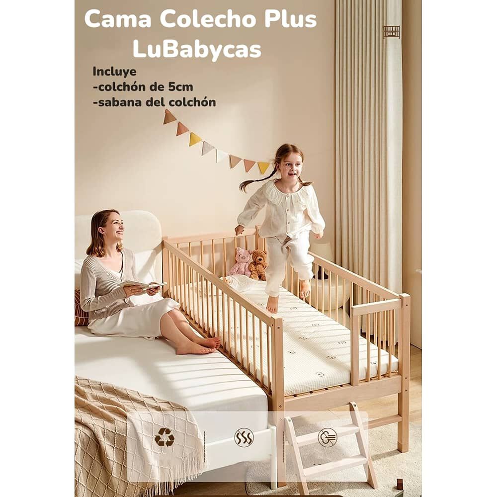 Cama Colecho 4 Laterales Con Colch&oacute;n Y Sabana Plus Lubabycas image number 6.0