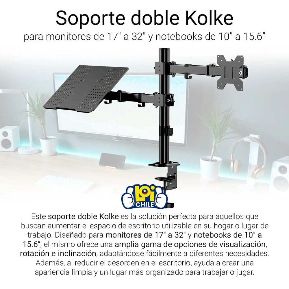 Soporte Monitor Notebook Kolke Brazo Articulado image number 1.0