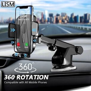 Soporte Base Para Celular Automovil Tablero Vidrio Ventosa Brazo Ajustable Autom&aacute;tico Smartphone Firme Robusto