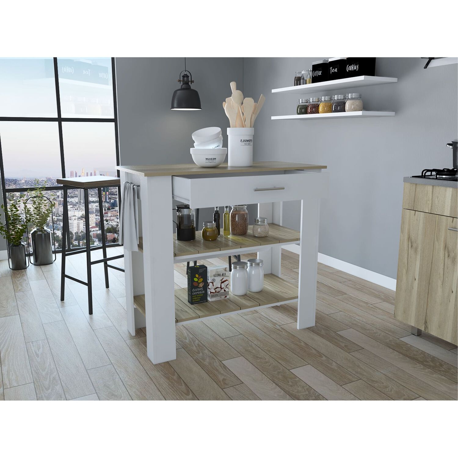 Isla De Cocina 101x93x50 Cm Fm-008b Blanco image number 8.0
