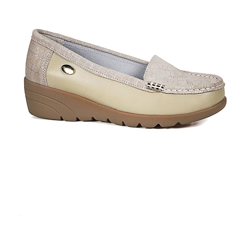 Mocas&iacute;n Cuero Eliette Beige image number 0.0