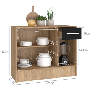 Mueble De Cocina Base Vekkahome Madri Grey