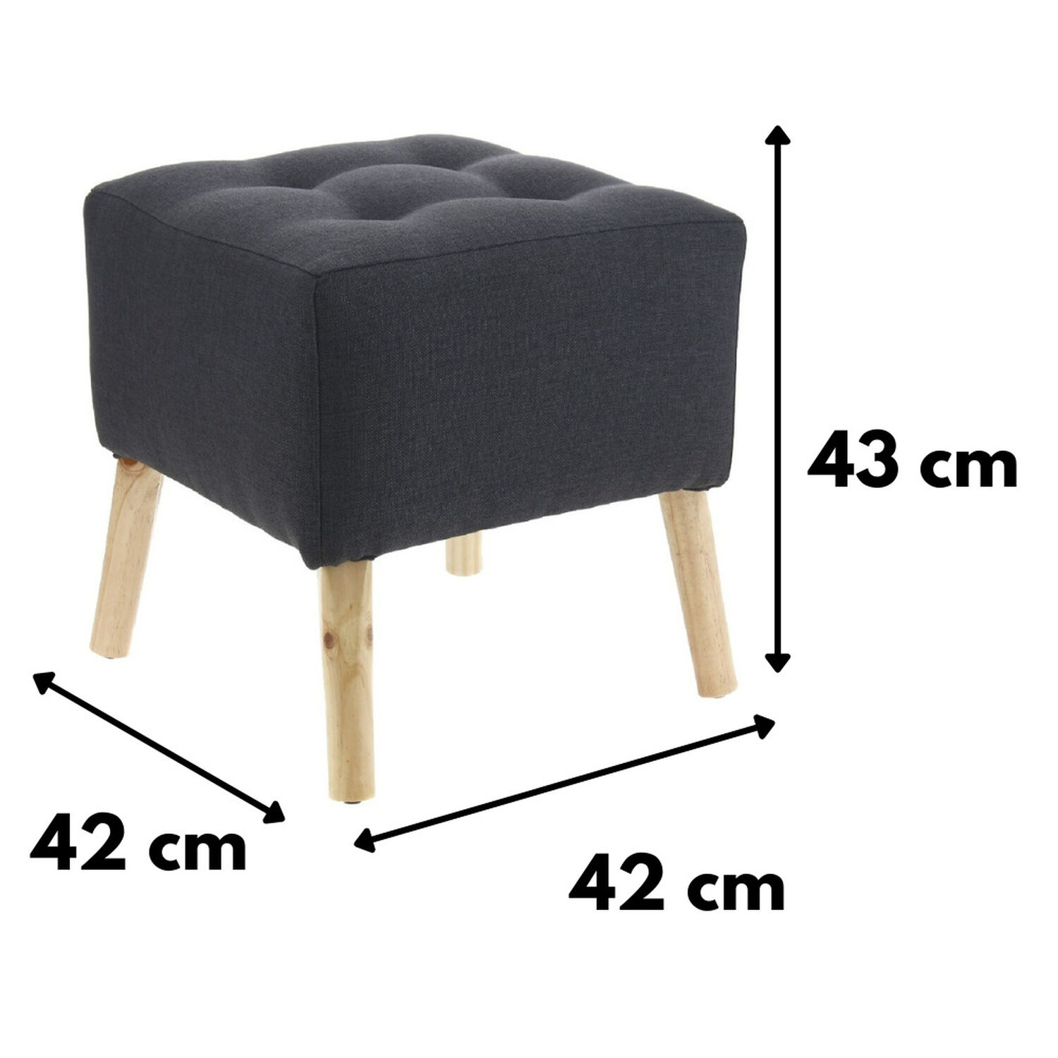 Pouf Alemania Grafito Amalfi 42x42x43 Cm M&aacute;xima Design image number 2.0