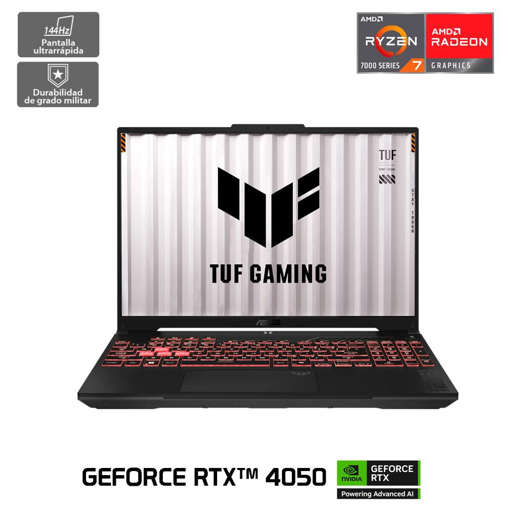 Notebook Gamer 16" Asus Tuf Gaming A16 FA607 / AMD Ryzen 7 / 16 GB RAM / Nvidia Geforce RTX 4050 / 512 GB SSD image number 0.0