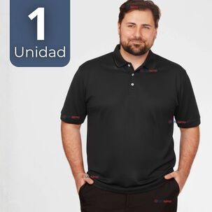 Polera Pique Premium 200g Manga Corta 100% Algod&oacute;n Textura Suave Chemise Negro Hombre