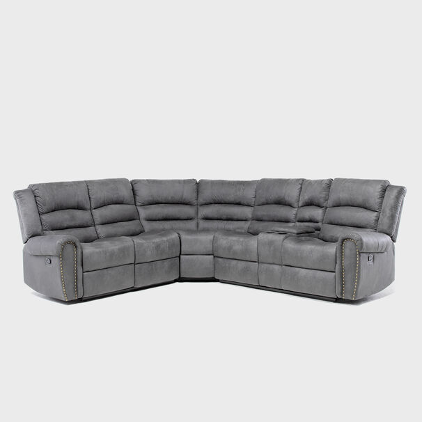 Sof&aacute; Seccional Reclinable Moderno Gris Castle 7245chcgr
