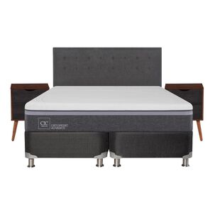 Box Spring Cic Ortopedic / King / Base Dividida  + Set De Maderas