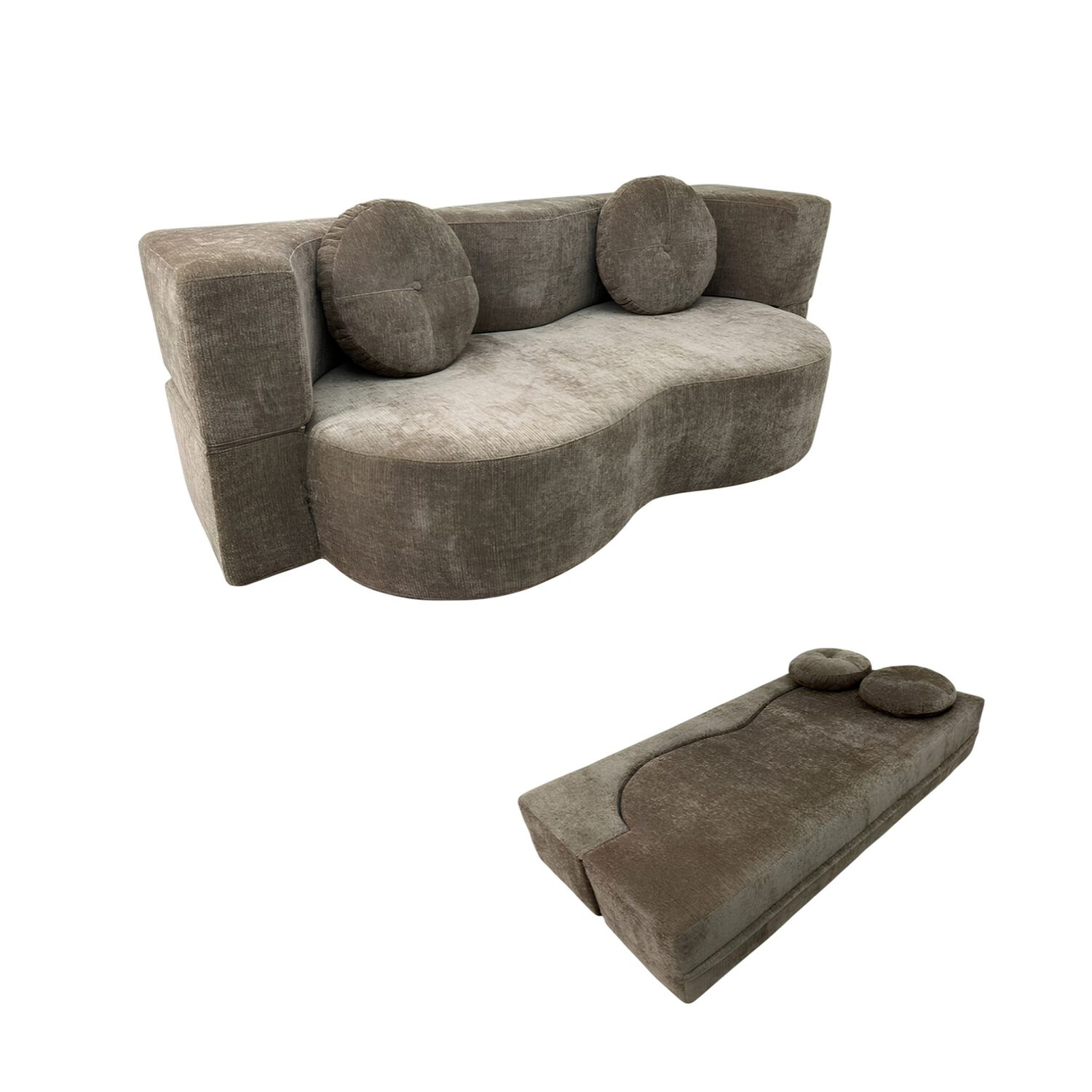 Sillon Sofa Cama Comprimido Combinable 200cm K25 Caf&eacute; image number 8.0
