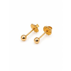 Aros Bolita 3mm N1 Oro 18k 0.50 Gr Beb&eacute; Hipoalerg&eacute;nico Dorado