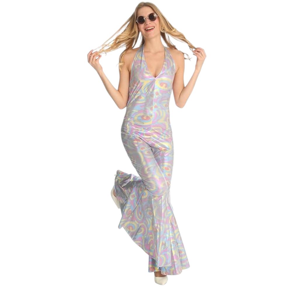 Disfraz Completo Mujer Onda Disco Retro Fiesta Tem&aacute;tica A&ntilde;os 80 Traje Halloween Adulto Mujer image number 3.0