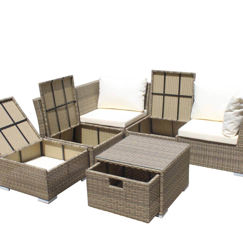 Living Terraza Modular Fresno Caramelo 5 Personas Con Cajones image number 7.0