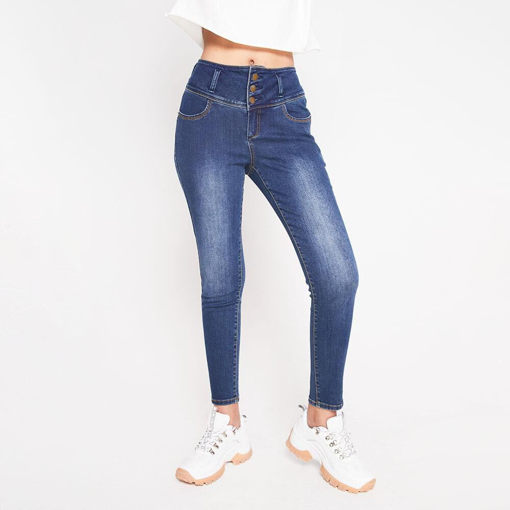 Jeans Almohadillas Traseras Pretina Alta Skinny Mujer Rolly Go image number 0.0