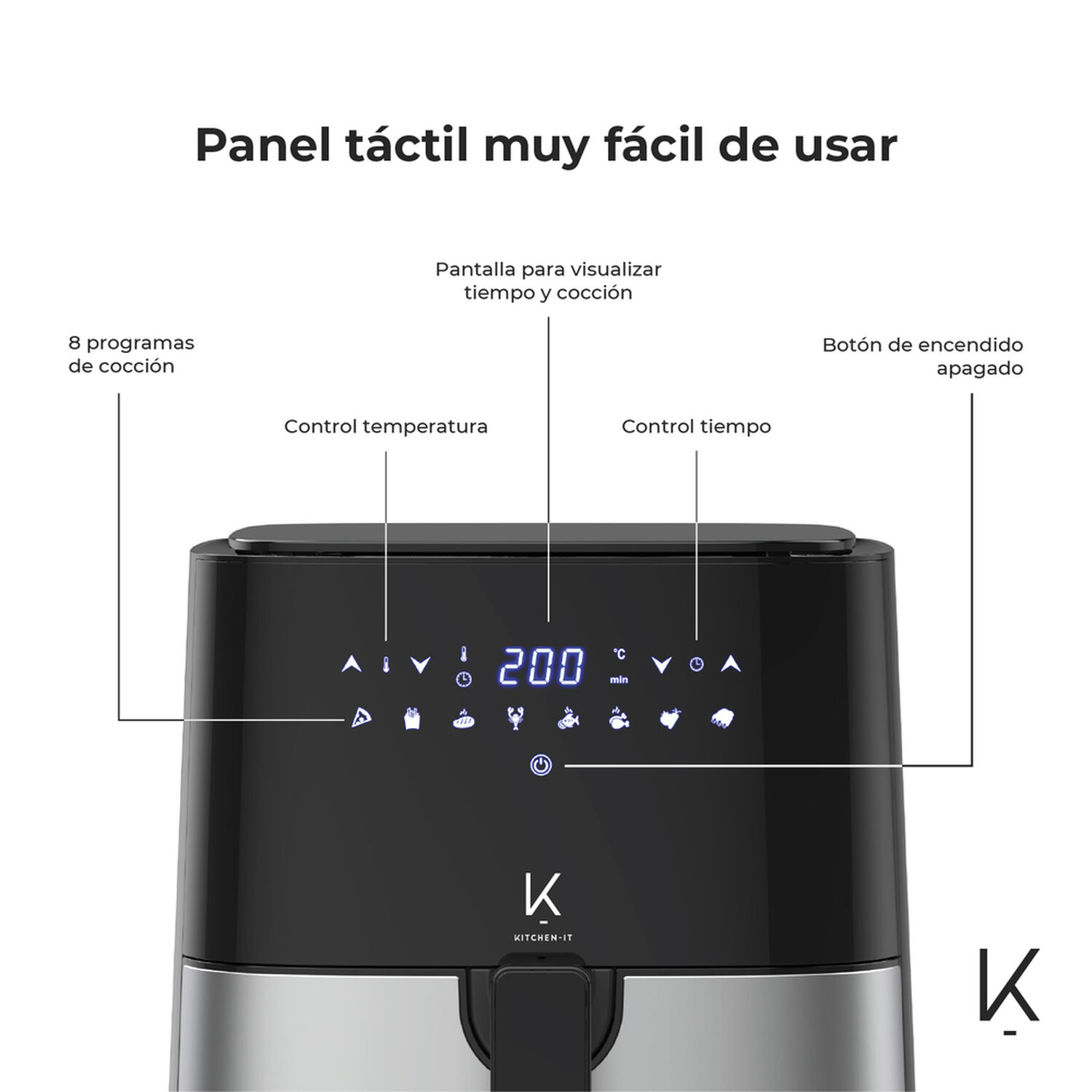 Freidora De Aire Plus Edition 5 Litros Kitchen-it image number 3.0