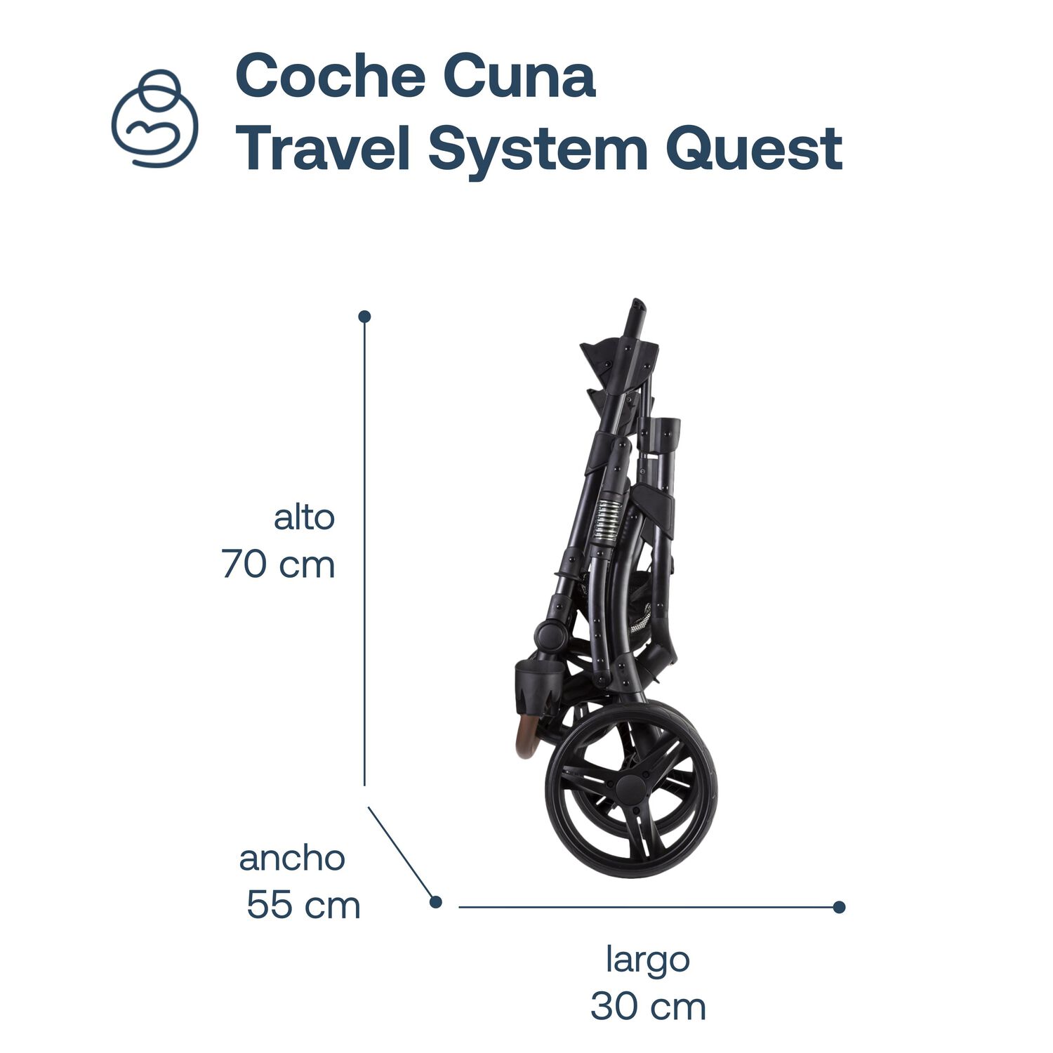 Coche Cuna Travel System Quest Lx Negro Bebesit image number 16.0