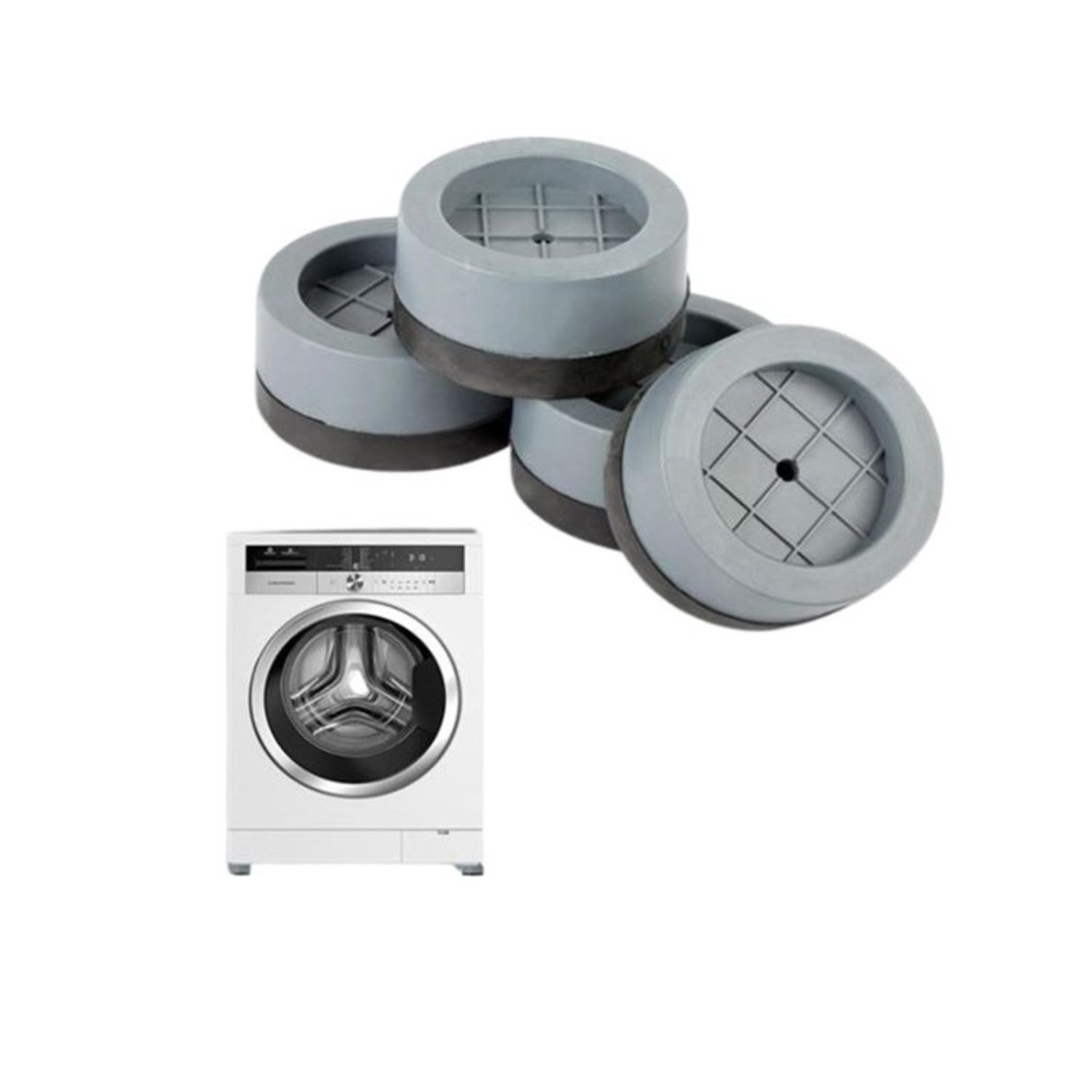 Pack 4 Piezas Soporte Altura Lavadora 6cm Gris image number 2.0