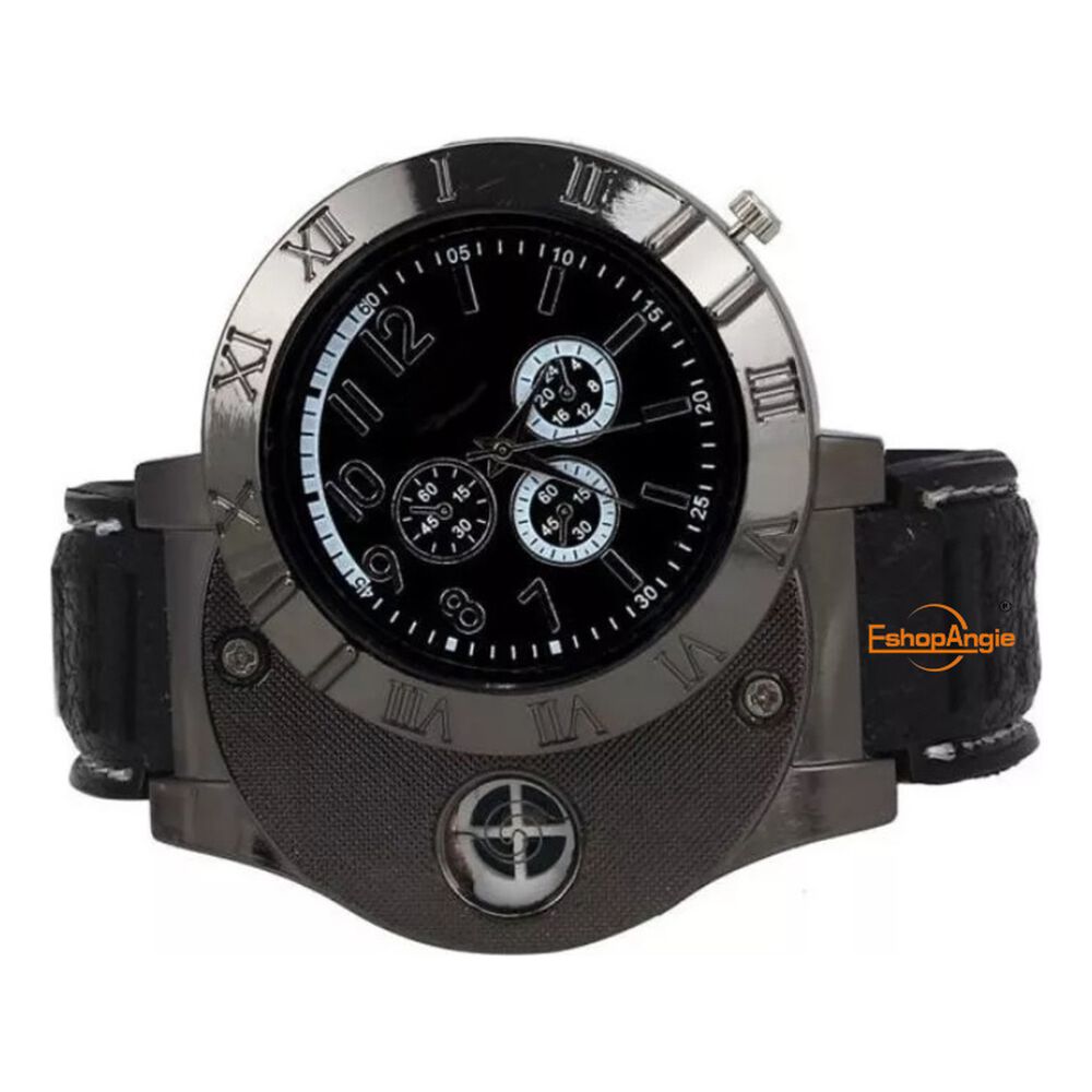 Reloj Hombre Pulsera Encendedor Recargable Correa Negra image number 3.0