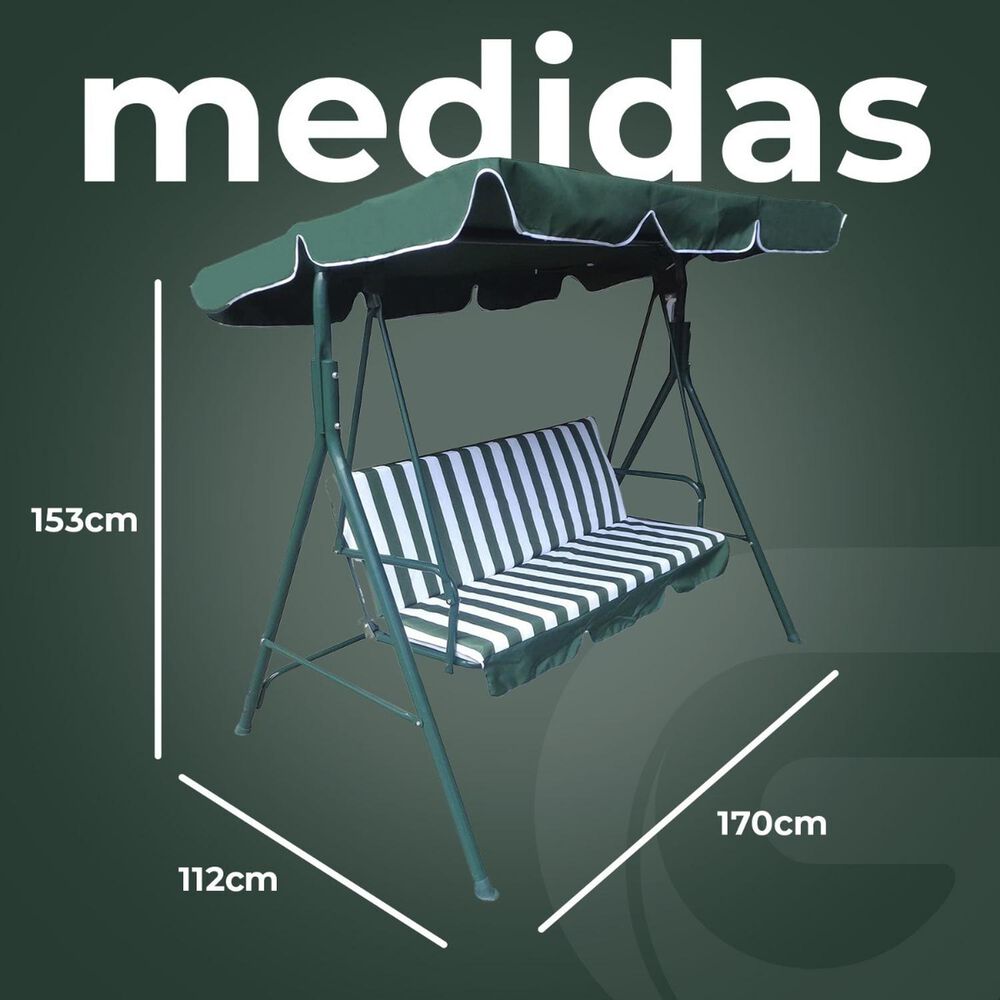 Silla Columpio Para Terraza Al Aire Libre Para 3 Personas image number 5.0
