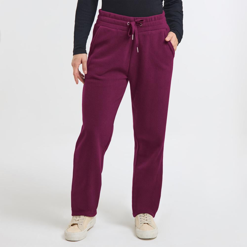 Pantalón De Buzo Polar Pretina Elásticada Tiro Medio Relax Mujer Geeps image number 0.0