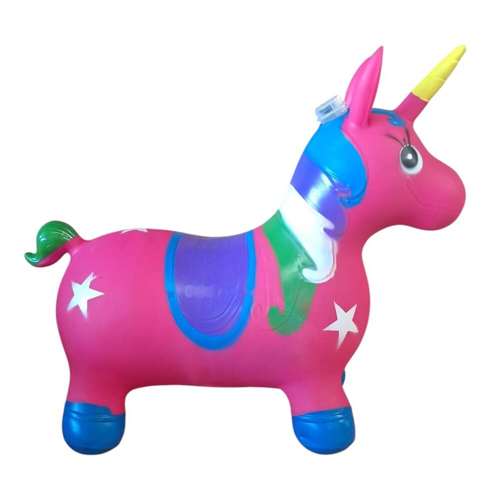 Unicornio Saltarín Inflable Con Sonido Fucsia image number 7.0