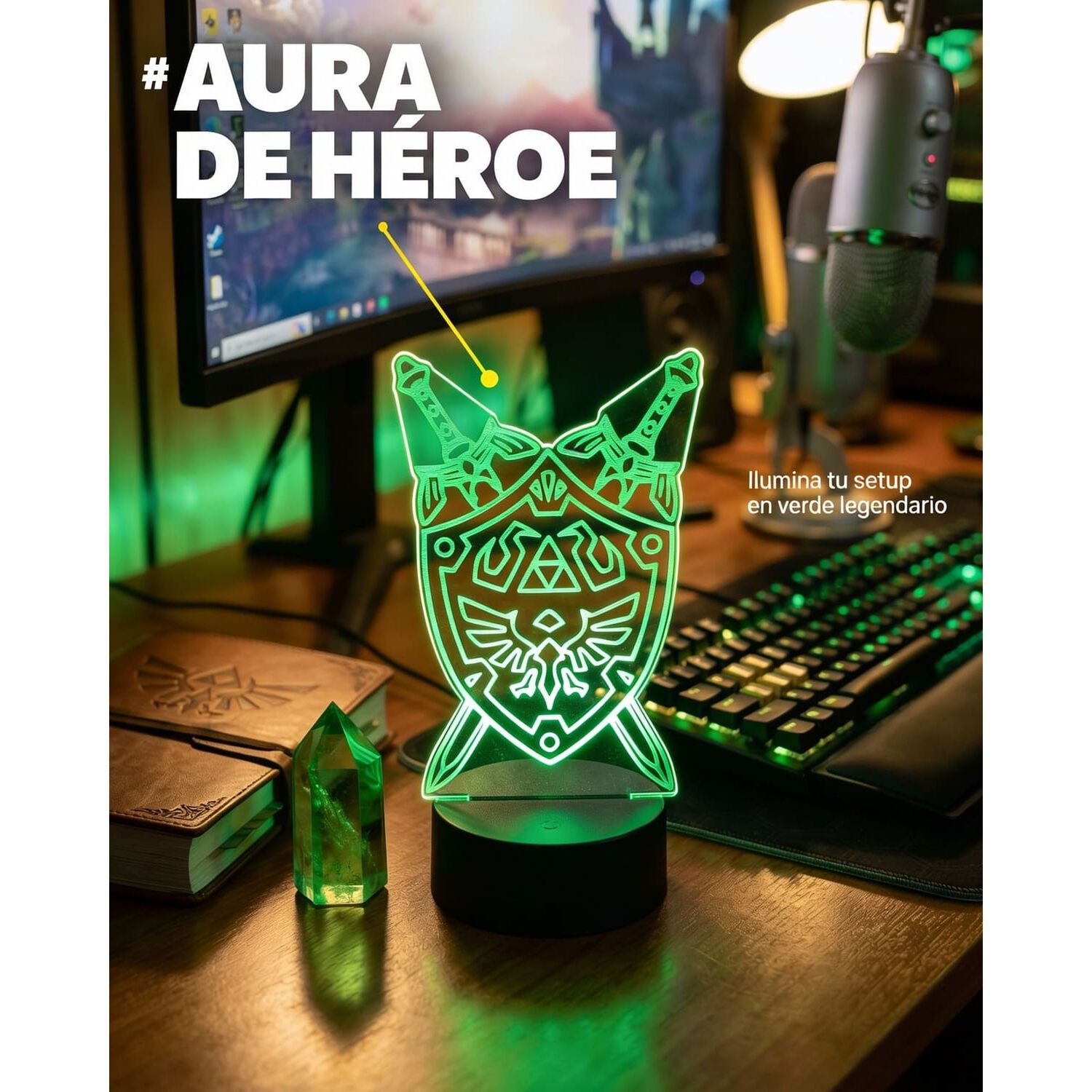 Lampara 3d Zelda Escudo image number 5.0