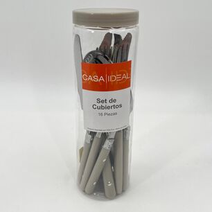 Cubiertos De Mesa Casaideal Grey 16p / 16 Piezas
