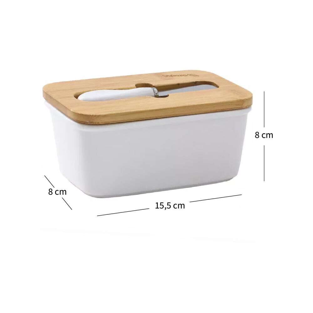 Mantequillero Cer&aacute;mica Tapa Bamboo + Cuchillo 600 Ml Simplit image number 5.0