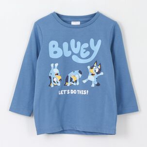 Polera Manga Larga Ni&ntilde;a Lets Do This Azul Bluey