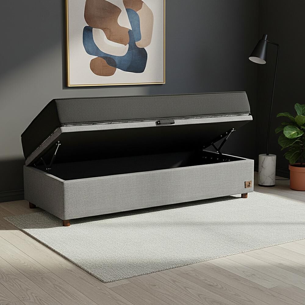 Base Cama Mons Ba&uacute;l 200 Gris / 1.5 Plazas / Base Normal image number 1.0