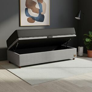 Base Cama Mons Ba&uacute;l 200 Gris / 1.5 Plazas / Base Normal