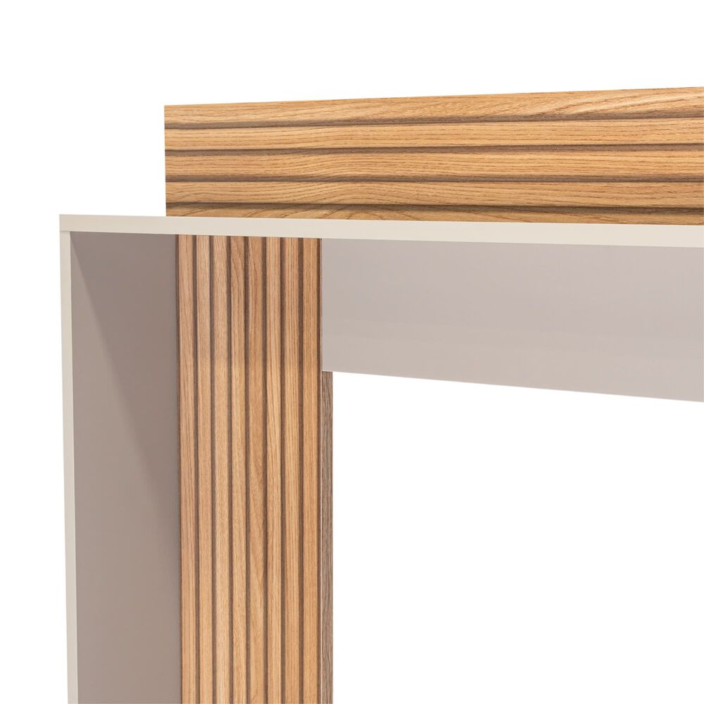 Centro De Entretenimiento Tv 70" 175x180x38,5 Cm Café Claro Y Gris image number 4.0