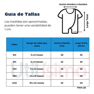 Enterito Corto 100% Algod&oacute;n Beb&eacute; Ni&ntilde;a 6 A 24 Meses Unicorns