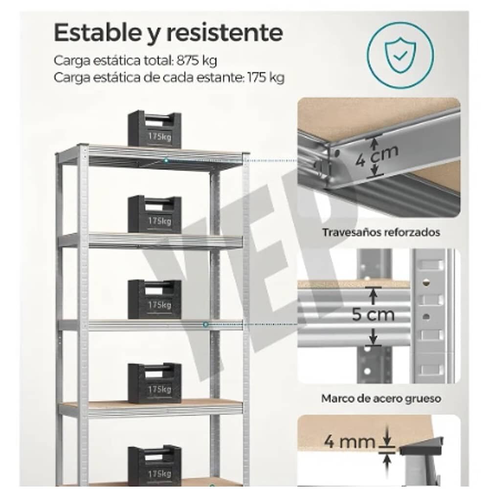 Estante Armable Plateado Cromado image number 3.0