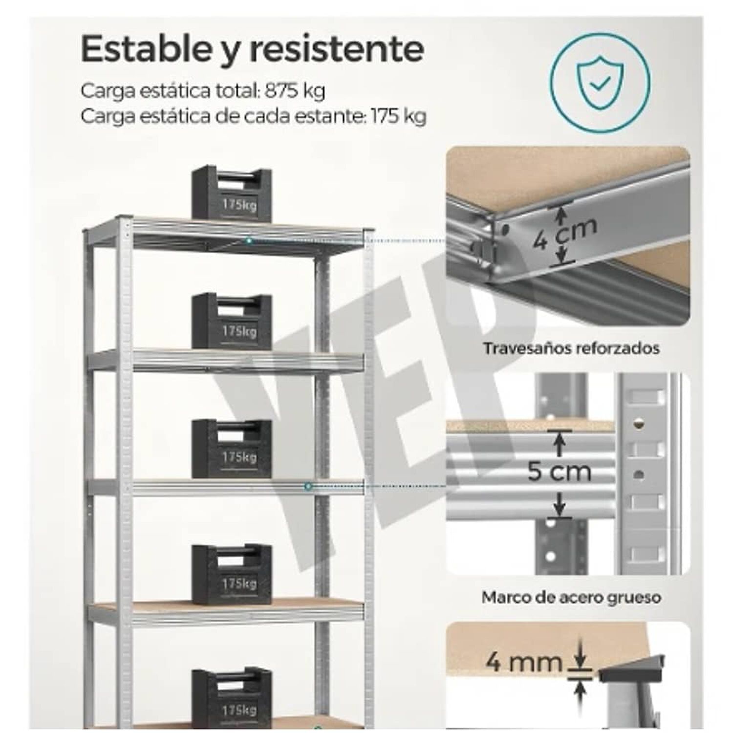 Estante Armable Plateado Cromado image number 3.0