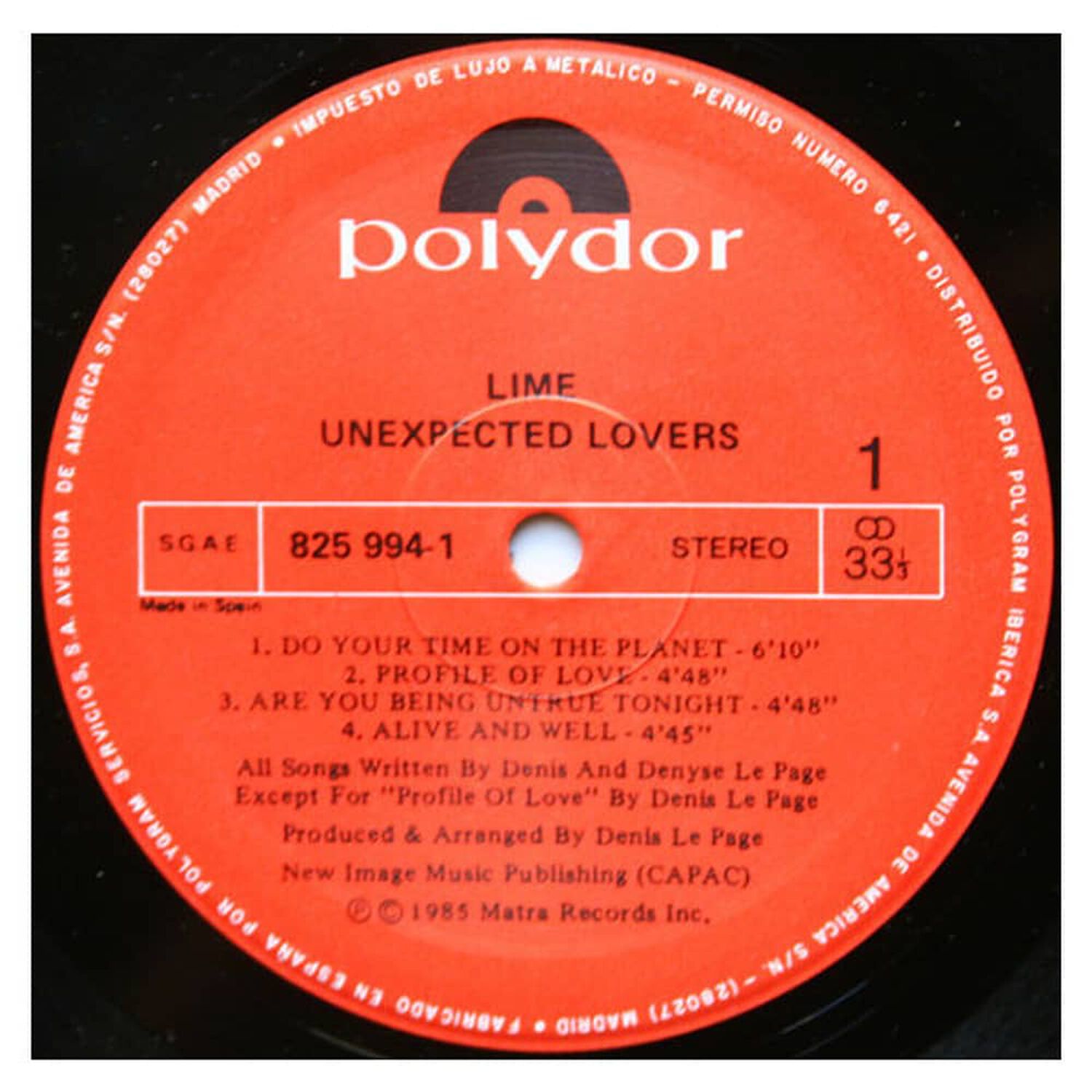 Lime - Unexpected Lovers | Vinilo Usado image number 2.0