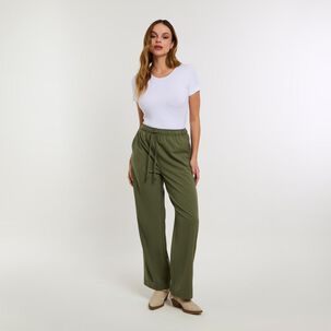 Polera Rib Básica Manga Corta Cuello Redondo Mujer Kimera