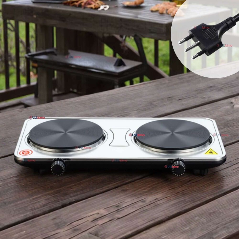 Cocina Encimera Eléctrica 2 Platos 2000w Cocinilla Premium Plateada image number 0.0