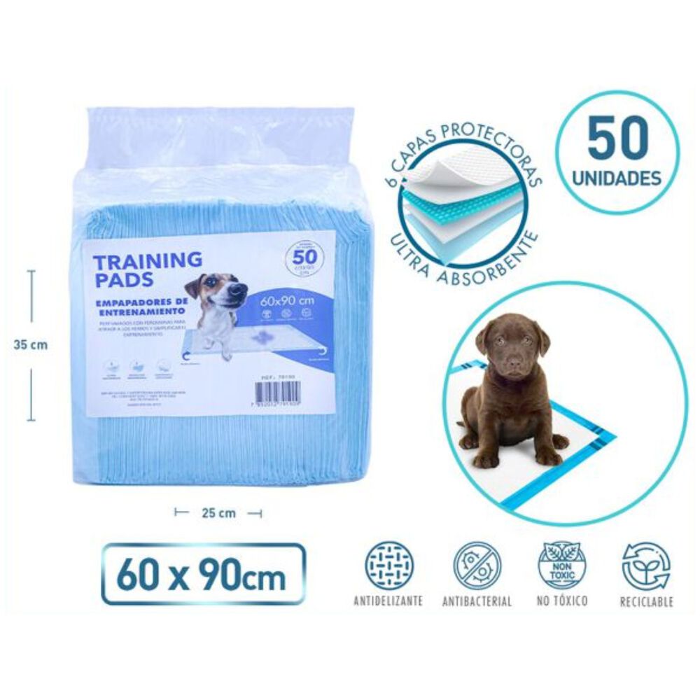 50 Pañales Sabanillas Mascotas 60x90 Adhesivo Por 4 Bordes image number 2.0