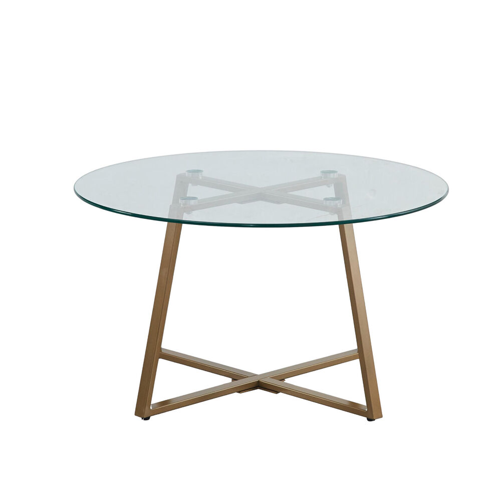 Mesa De Centro Para Living De Vidrio Y Metal 80cm image number 0.0