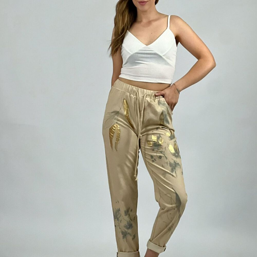 Jogger Algodón Hojas Con Brillo image number 4.0