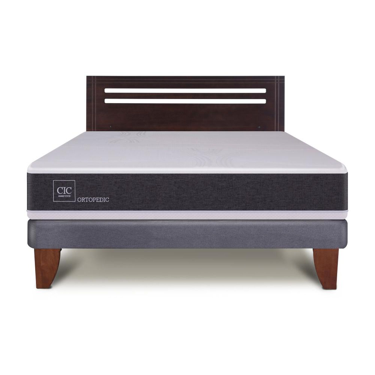 Cama Europea Cic New Ortopedic / 2 Plazas / Base Normal + Respaldo image number 0.0