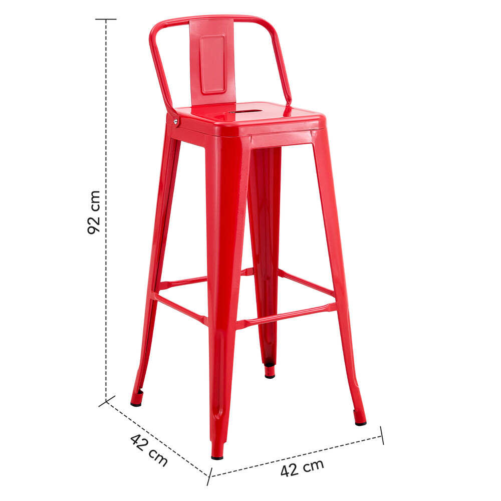 Pack De 4 Silla Alta Metal Rojo image number 7.0