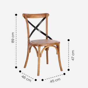 Silla De Comedor Crossback Madera Natural