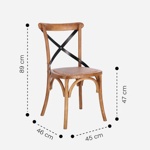 Silla De Comedor Crossback Madera Natural