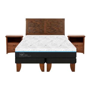 Cama Europea Cic Green Infinity / King / Base Dividida + Set De Maderas