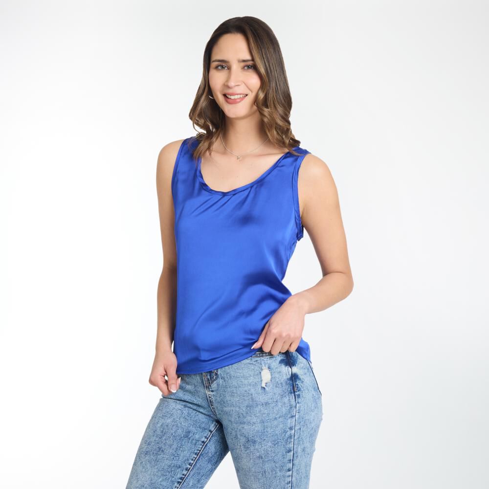 Polera Regular Sin Mangas Cuello Redondo Profundo Mujer Kimera image number 2.0