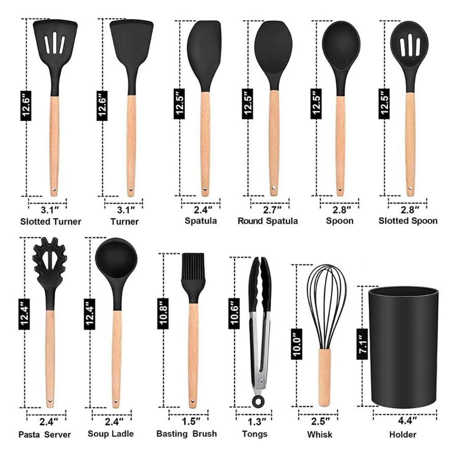 Juego De Utensilios De Cocina Silicona Antiadherente 12pcs image number 2.0