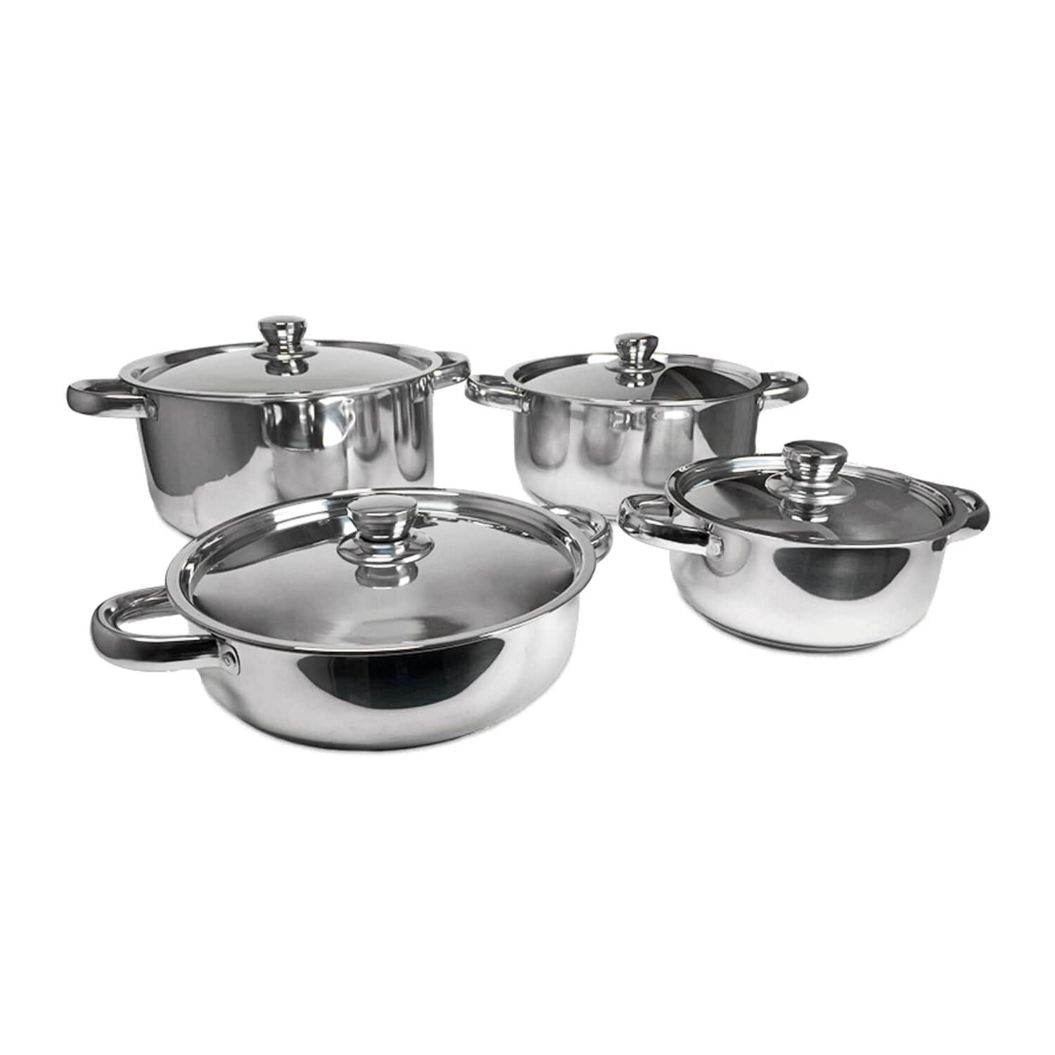 Juego Bater&iacute;a 8 Piezas Olla Cocina Acero Inoxidable image number 0.0