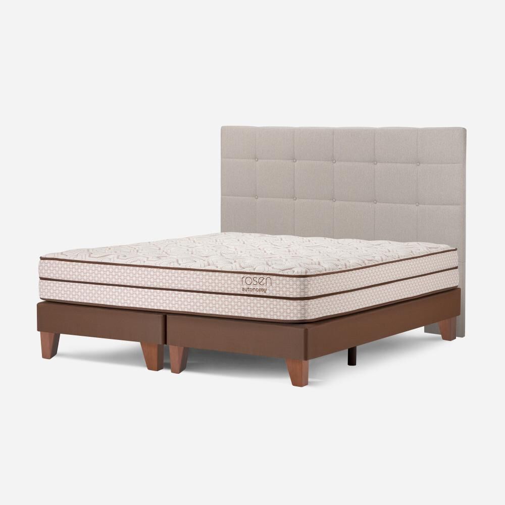 Cama Europea Rosen Autonomy / King / Base Dividida + Respaldo Issey Niebla image number 2.0